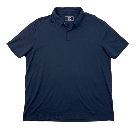 Charles Tyrwhitt Shirt Mens XL Extra Large Navy Polo Collared 3 Button Placket - Picture 1 of 11